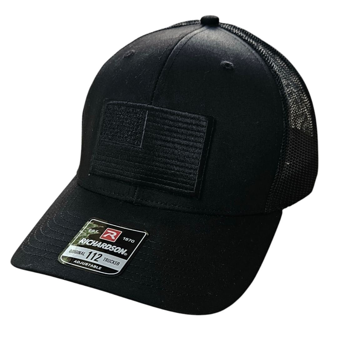 American Flag Blackout Trucker