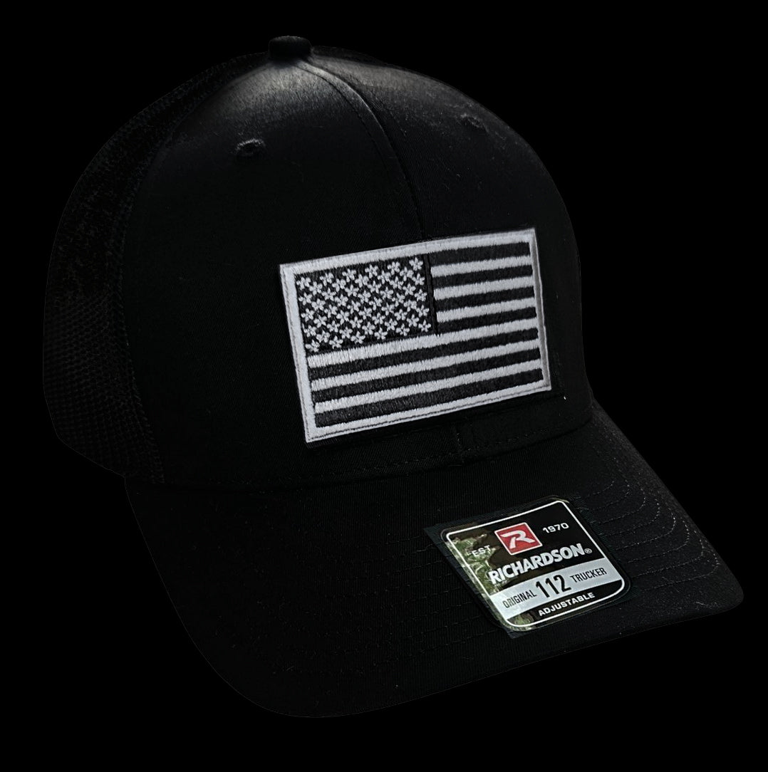 Black Steel American Flag Cap