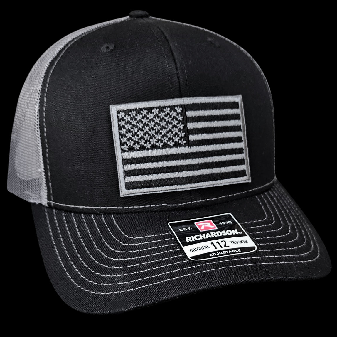 Black Steel American Flag Cap