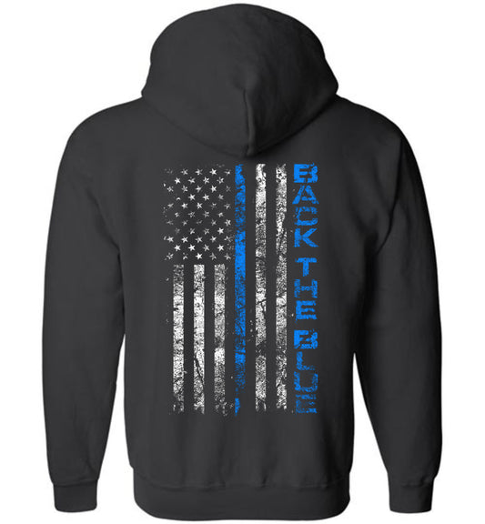 Back the Blue Zip Hoodie - Warrior Code