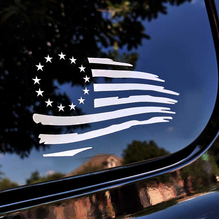 Tattered Revolutionary Flag Decals